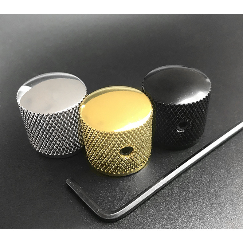 Knob Volume Logam Berlubang & Tutup Sakelar Potensiometer untuk Gitar/Bass Listrik
