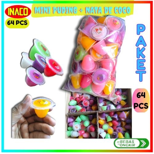 

MINI PUDING 64 PCS CURAH INACO CURAH repack PAKET isi 64 PCS cemilan anak viral Jelly Food puding