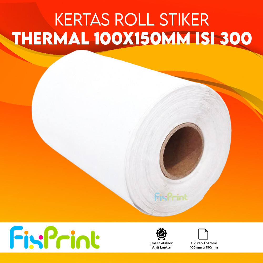 

Kertas Sticker Roll Label Resi 100x150 Kertas Lipat Stiker Thermal Barcode Anti Luntur 78x100