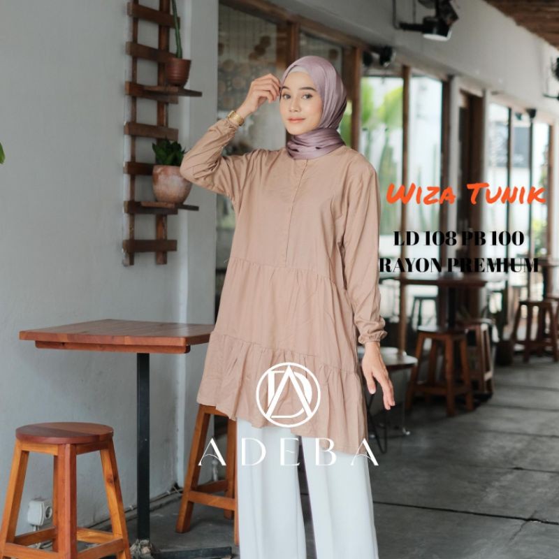 TUNIK HITAM POLOS BAHAN RAYON PREMIUM