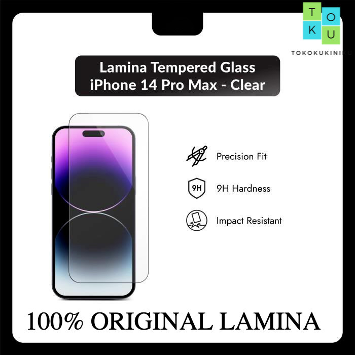ORIGINAL Lamina Tempered Glass iPhone 14 Pro Max Clear Oleophobic Coating