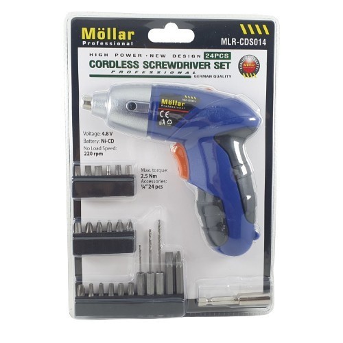 Mesin Bor Cordless Screwdriver Obeng Baterai Mollar CDS014