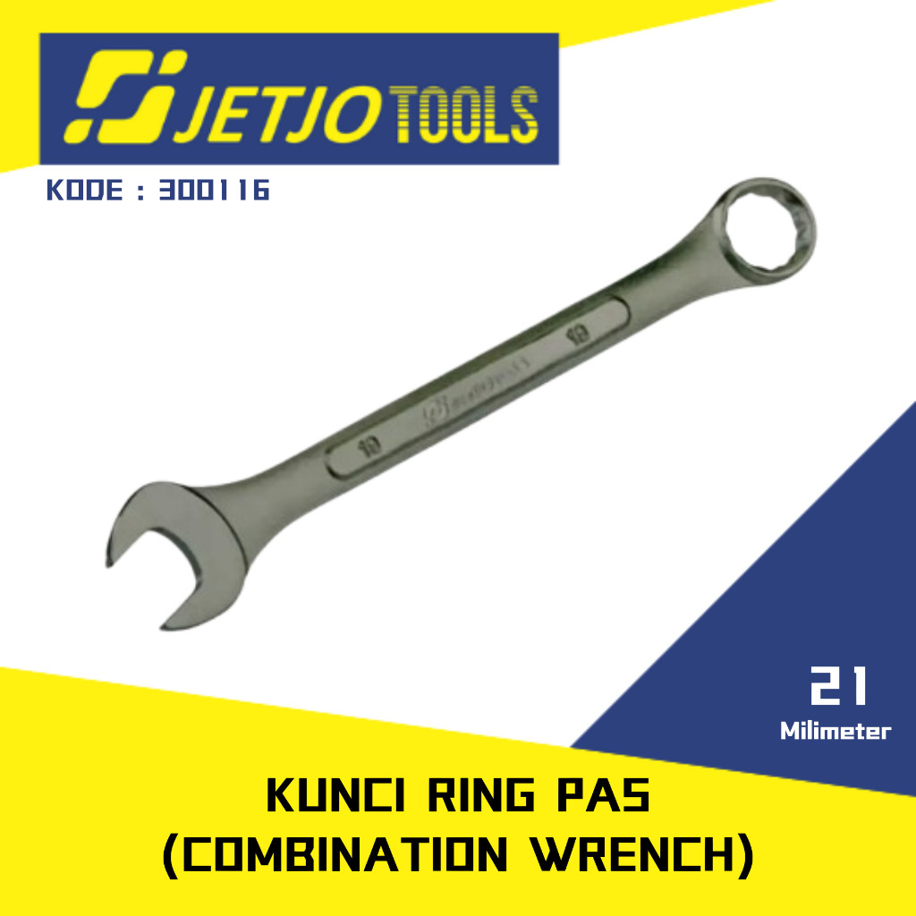 JETJO TOOLS / LAKONI PRO Kunci Ring Pas 21mm / Combination Wrench 21 mm 300116