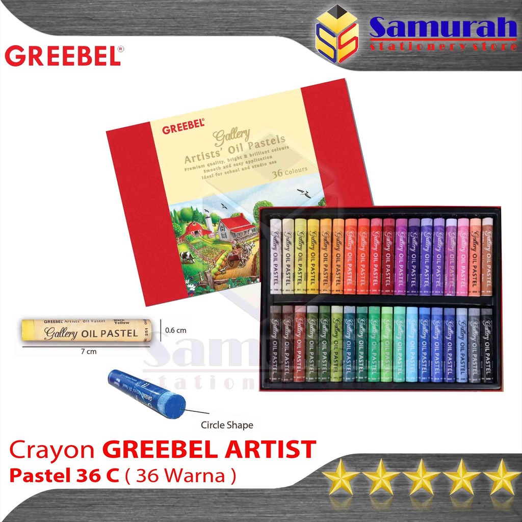 

Crayon Greebel Artist 36 Warna / Krayon Gambar Profesional Mewarnai / Oil Pastel Art Premium 36 Colors