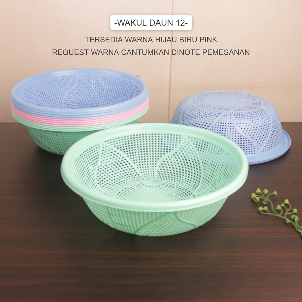 WAKUL/BAKUL SERBAGUNA PLASTIK / WAKUL DAUN 12(ISI 6 DAN ISI 12)