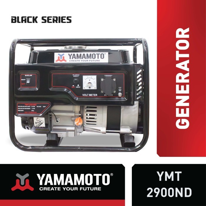 YAMAMOTO Genset Black Series Generator Listrik YMT-2900ND Kapasitas 1000 Watt