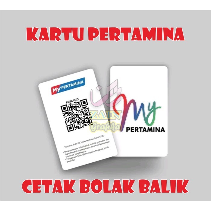

Kartu bensin/kartu my pertamina/cetak kartu pvc bahan premium zain grafika
