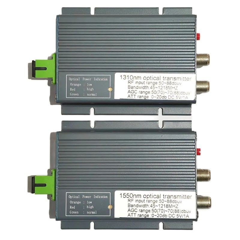 Hot Sell FTTH CATV mini Optical Laser Transmitter 2 Output 10mw 47-218MHz With AGC Special Offer Who