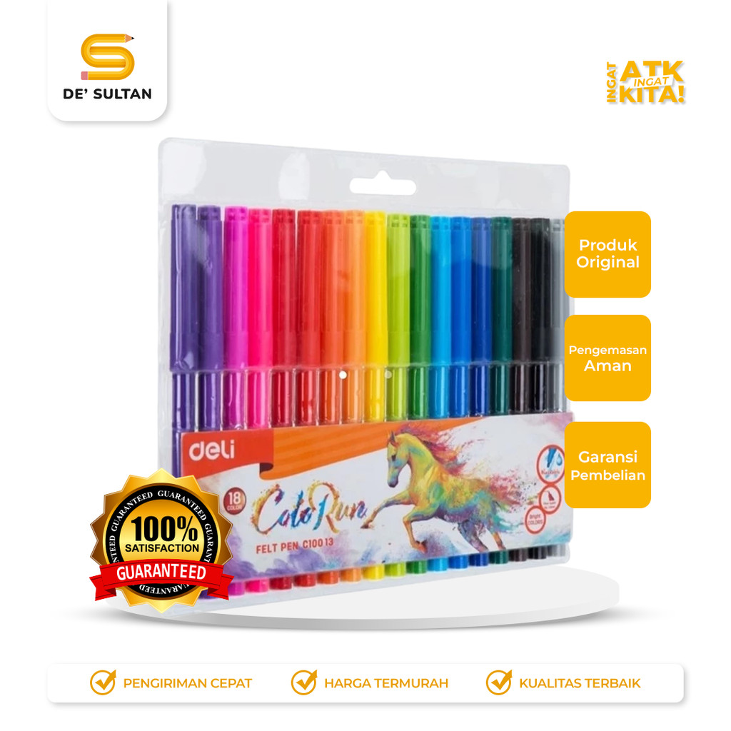 

DELI PULPEN FELT/ FELT PEN 18 EC10013 (1SET)