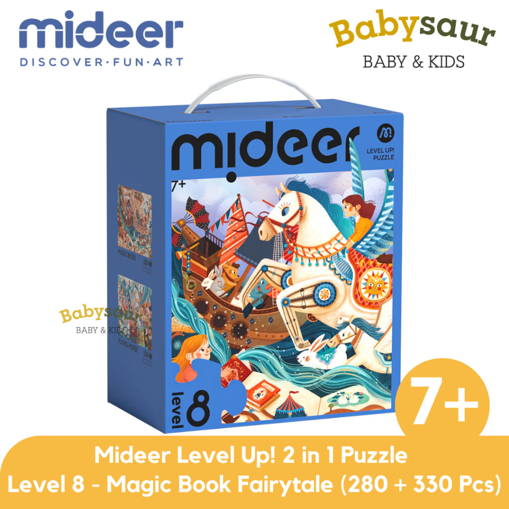 Mideer Level Up 2 in 1 Puzzle Level 8 Magic Book Fairytale New Packaging Mainan Edukasi Puzzle Anak 