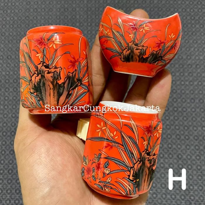 Cepuk Keramik Sangkar Burung Besar Murai Hwamei Anis 3pcs - H