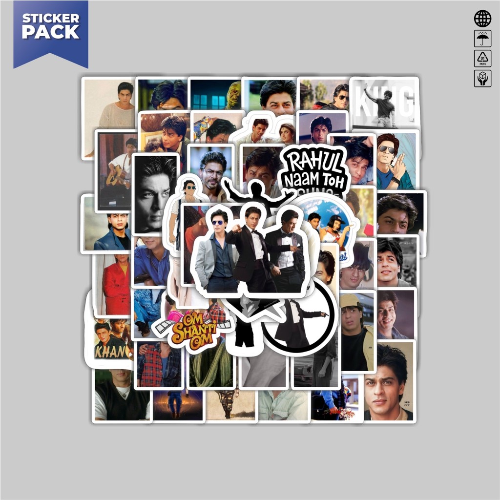 

[100PCS]Stiker Pack Stiker Shah Rukh Khan Aesthetic Vinyl Anti Air Dekorasi Sticker Laptop Buku Journal Koper Helm Casing HP Gitar Helm Skateboard