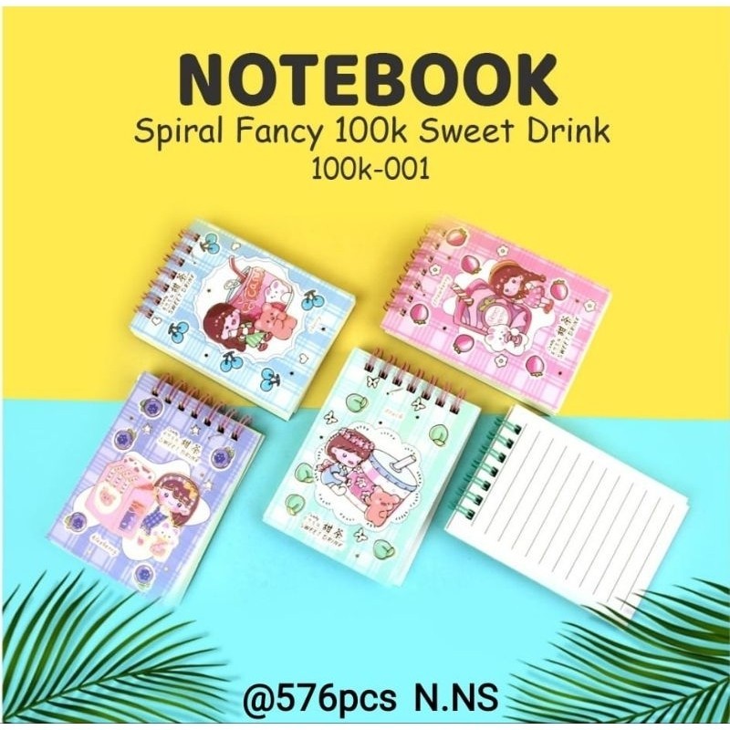

[ 1 Bh] Dalingshop Diary Notebook Spiral Atas Sweet Drink A7 80 Lembar