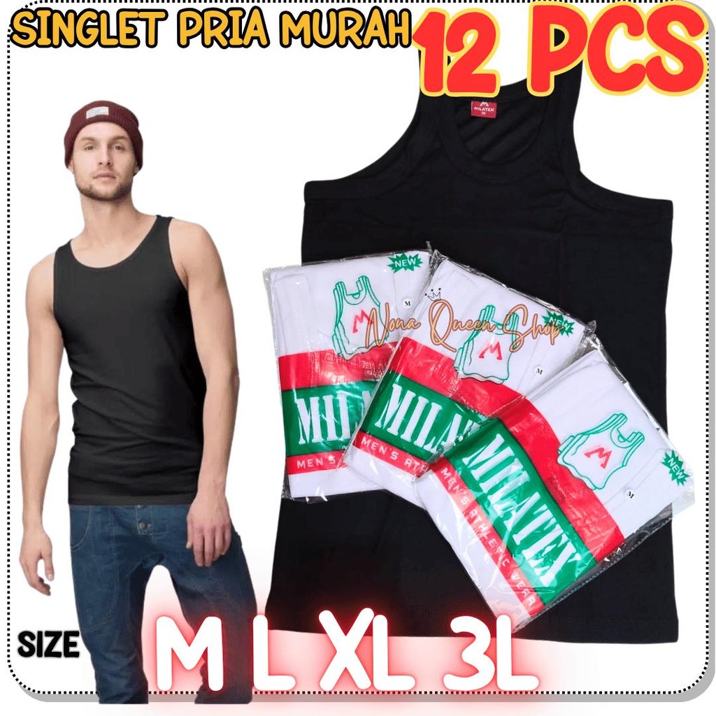 COD 3 PCS SINGLET KAOS DALAM PRIA WARNA HITAM MIATEX STYLE SMB GROSIR