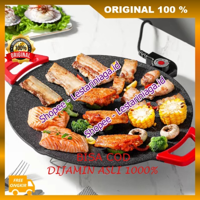 Electric Grill Pan Wajan Listrik Konduksi Electric Grill Pan Plate Wajan Panggangan BBQ Elektrik Lis