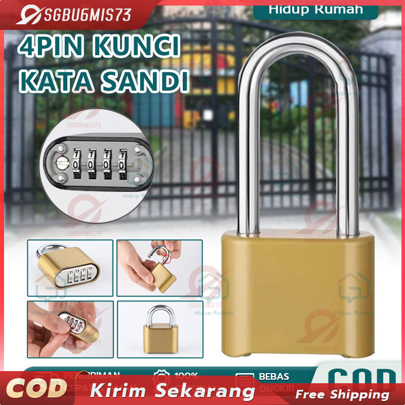 gembok angka besar Gembok Angka Kombinasi 4 Digit Kunci gembok Nomor /gembok angka besar Angka Pin P