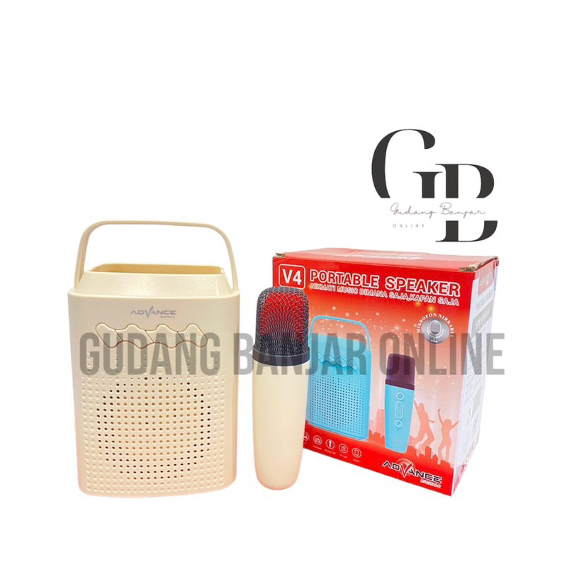 Advance Speaker Bluetooth Karaoke Portable Microphone Wireless Speaker Mic Bluetooth Karaoke V4