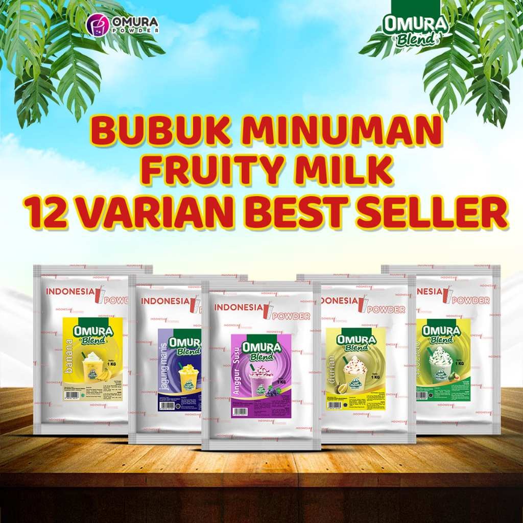 

[FRUITY MILKY SERIES] Bubuk Minuman Premium Rasa Buah / Fruity Milky Mengandung Susu Gula Dan Krimer Blend Instant Powder Drink Omura Powder 1 KG 500 GR