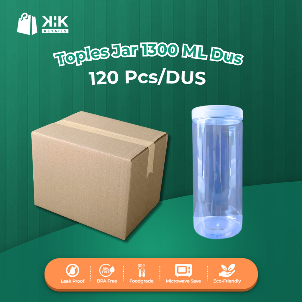 Toples jar 1300 Ml Dus (Isi 120 Pcs)