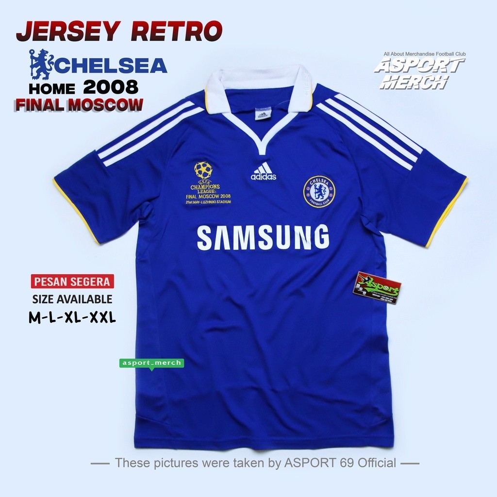 ASPORT RETRO CHELSEA HOME FINAL MOSCOW  2008 2009  CHELSEA RETRO 08 09