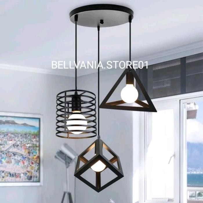 Lampu Hias Gantung Minimalis Modern Lampu Teras Lampu Dekorasi plafon Rumah Ruang Tamu - bulat 3v sb