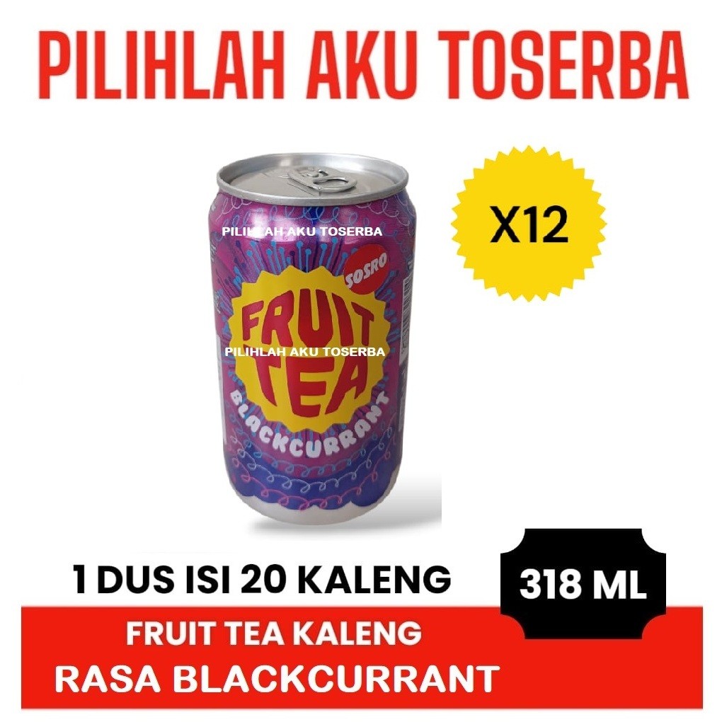 

Fruit Tea Sosro BLACKCURRANT KALENG 318 ml - ( HARGA 12 KALENG )