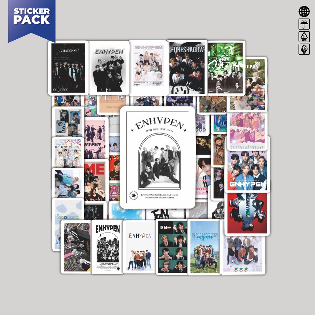 

[100PCS]Stiker Pack Stiker Enhypen Aesthetic Vinyl Anti Air Dekorasi Sticker Laptop Buku Journal Koper Helm Casing HP Gitar Helm Skateboard