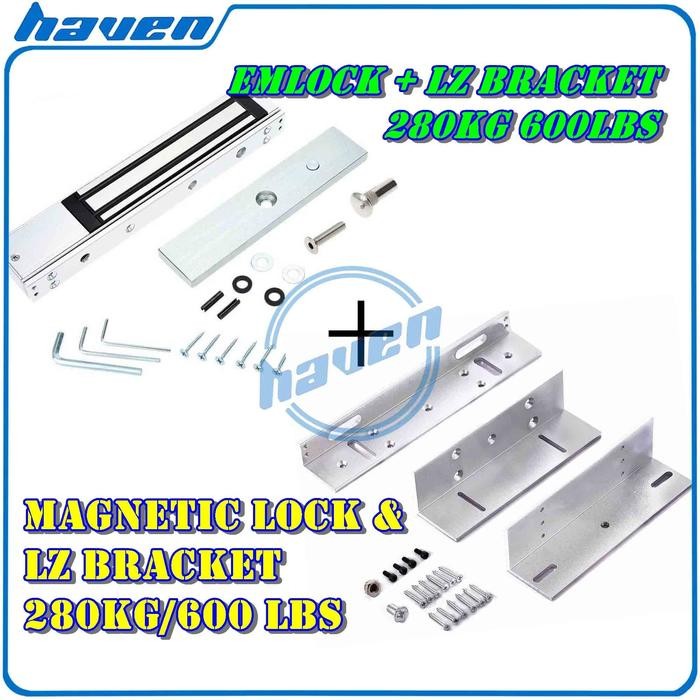 

EM LOCK + BRACKET LZ 280KG 600LBS / MAGNETIC DOOR LOCK 280KG 600LBS
