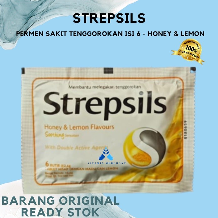 

Strepsils Permen Sakit Tenggorokan Sachet isi 6 - Honey & Lemon - vm2