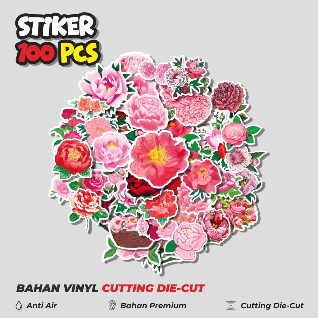 

Terbaru! 50 pcs Stiker Red Flower [Bunga Merah] Dekorasi Lucu Kreatif untuk Notebook, Skateboard, HP