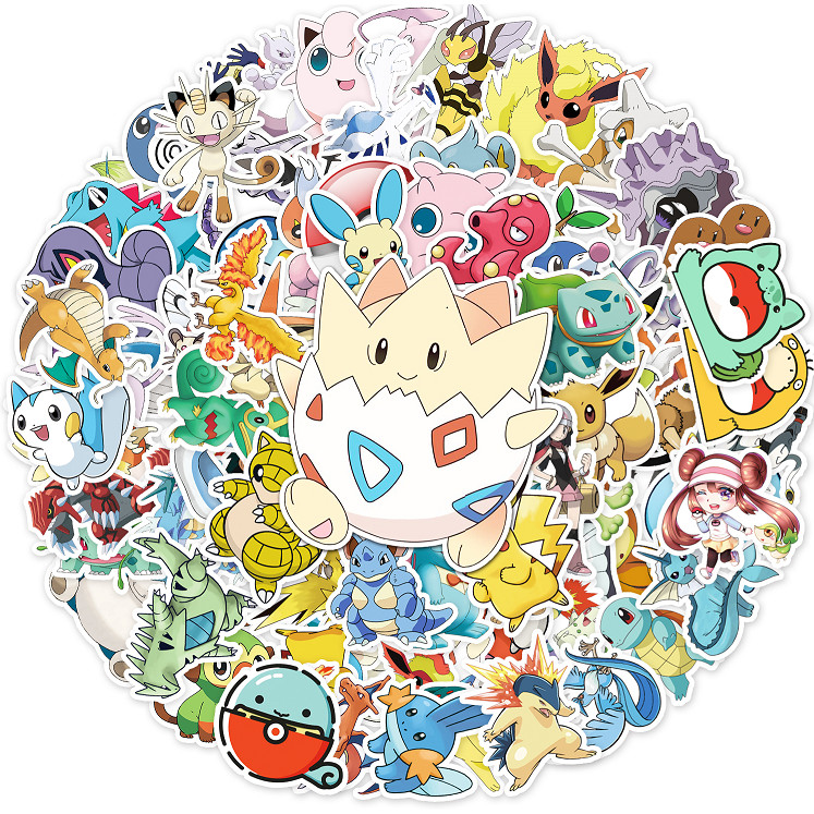 

100 Piece MINISO Pokemon Pikachu Waterproof Stickers DIY For Phones Laptop Car Sticker