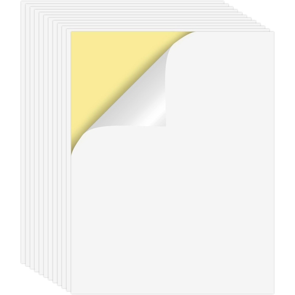 

50 Labels 8.5"x11" Full Sheet Shipping Labels for Laser & Inkjet Printers, 8 1/2x11 Matte White 1 Per Sheet Full Page Mailing