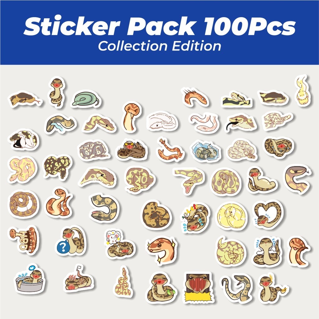 

Hot Sticker Hewan Ular Piton Lucu Anti Air Stikers Berperekat Waterproof Sticker Decal Buat Motor Helm Buku Journal Koper Casing HP Laptop Botol Minum
