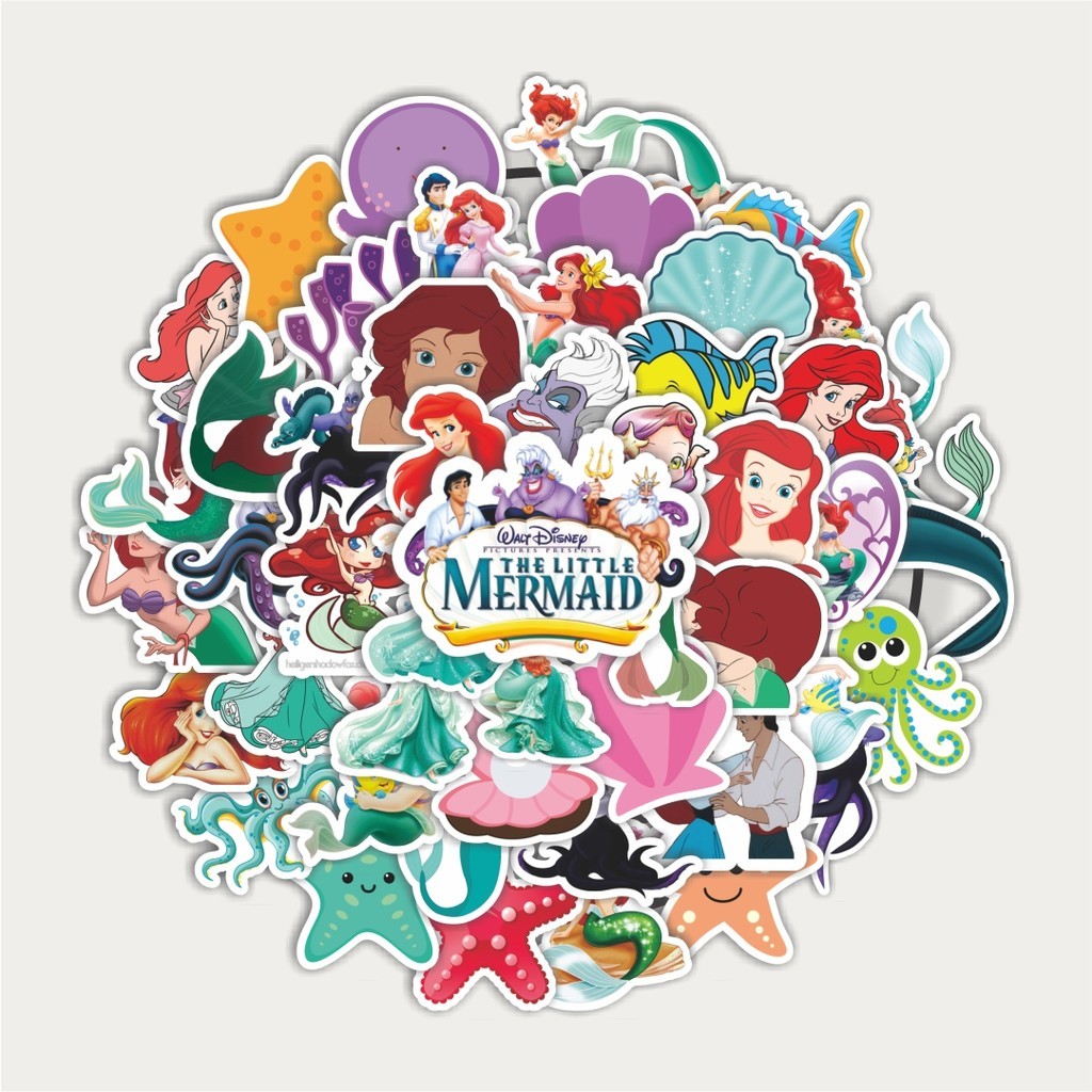 

Sticker Pack Stiker Kartun Disney The Little Mermaid Ariel | Sticker TUMBLR | Stiker LAPTOP KOPER HELM