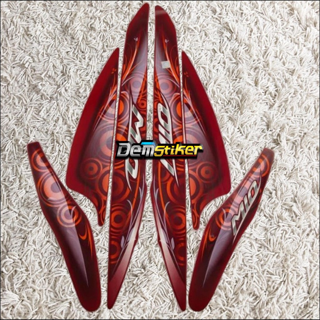 STIKER & STRIPING LIS BODY MIO SPORTY 2011 - 2012 MERAH STANDAR