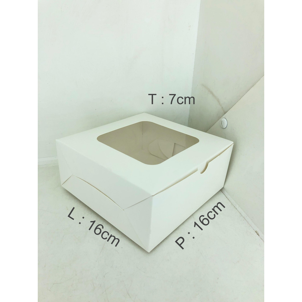 5 PCS BOX PUTIH MIKA 16X16X7 IVORY LAMINASI 265 GSM