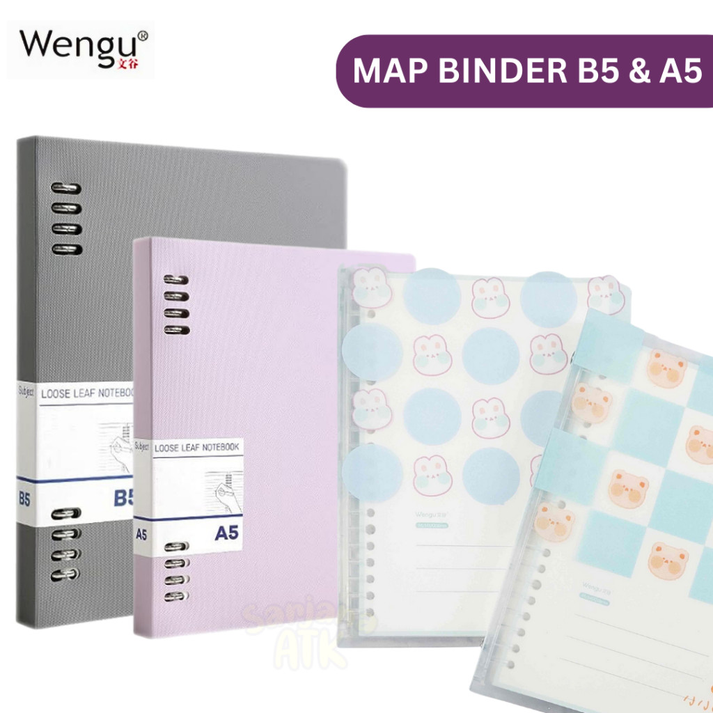 

Map Binder Note A5 B5 Wengu Solid dan Transparan
