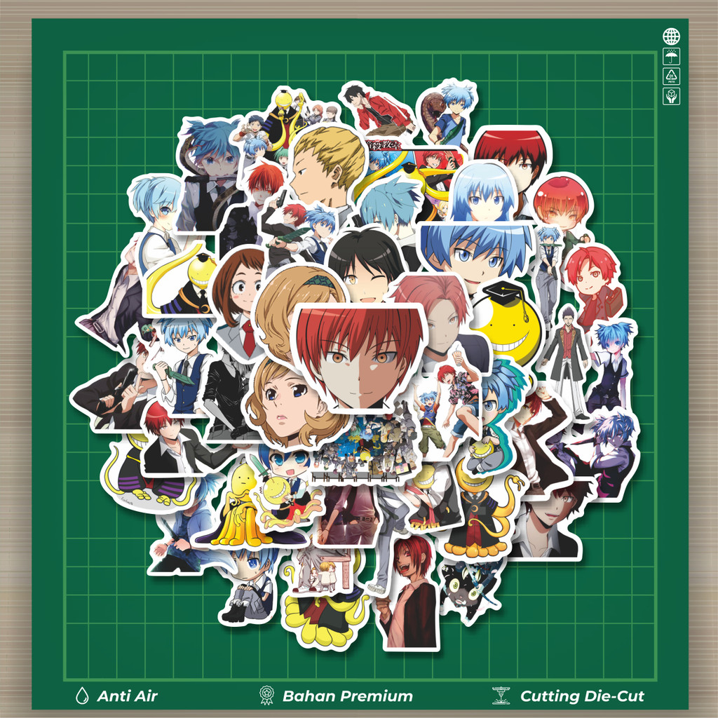 

HOT 50 PCS STIKER Sticker Anime Assassination Classroom (Ansatsu Kyōshitsu) Stiker Fashion Cars Decal Dingin Kartu Album Custom Vinyl Anti Air- Sticker Aesthetic Buku Journal Koper Casing HP Tablet Laptop Helm Motor Botol Minum