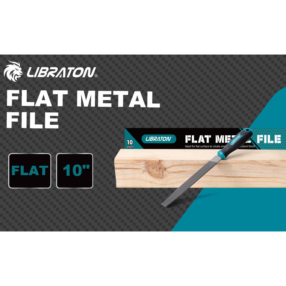 

LIBRATON 1pc 8/10 Inch Metal Flat File Tool, High Carbon Steel Metal File Tool for Metal, Wood, Plastic, Flat File for Refining