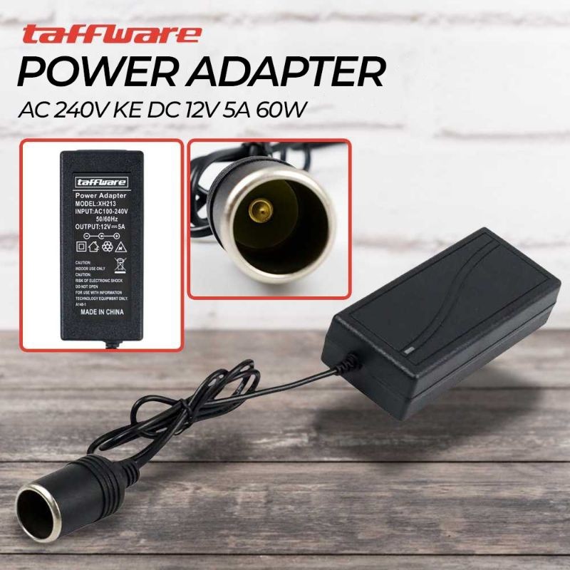 Kabel Sambungan Vacuum Cleaner Mobil Untuk Rumahan / Adaptor Power Supply Converter AC to DC 12V 5A 