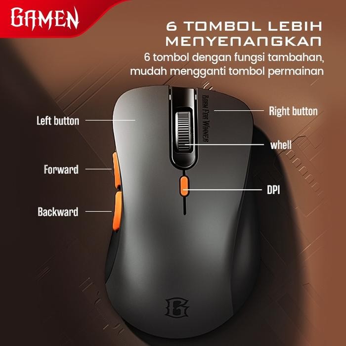 Mouse Gaming Wireless Silent Click GAMEN GM200W Original - Gamen Wearles