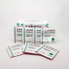 SANMOL PARACETAMOL 500MG 1STRIP @4TABLET /APOTEK GROSIR