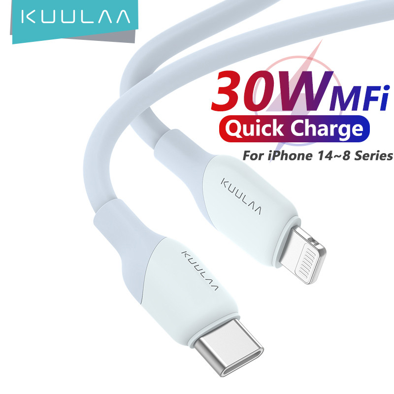KUULAA USB C Cable PD30W MFi Certified For iPhone 14 13 12 11  AirPods iPad Fast Charging USB C to L