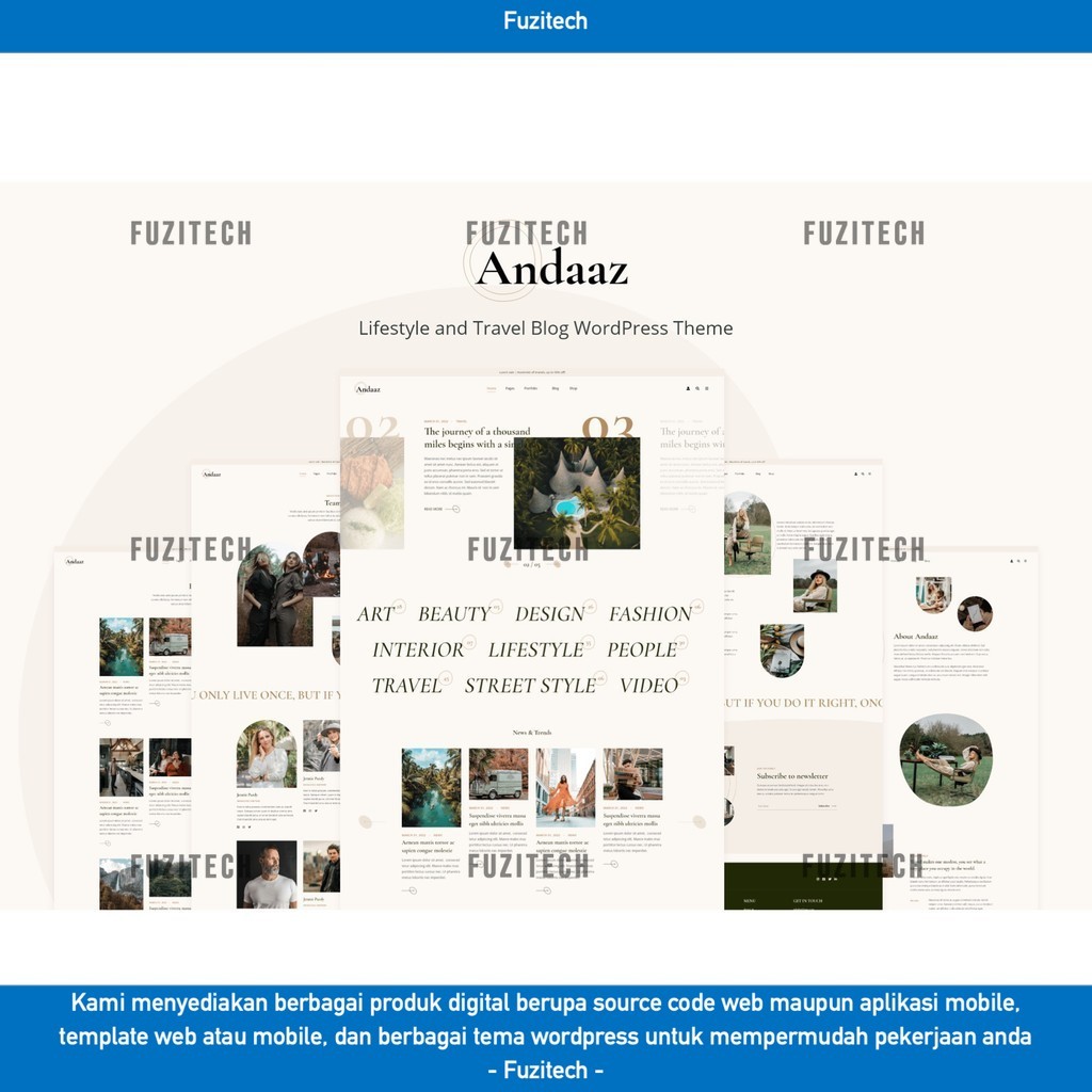 TEMA WORDPRESS ANDAAZ - LIFESTYLE AND TRAVEL BLOG   D5522 TEMPLATE WEB BY FUZITECH ORIGINAL