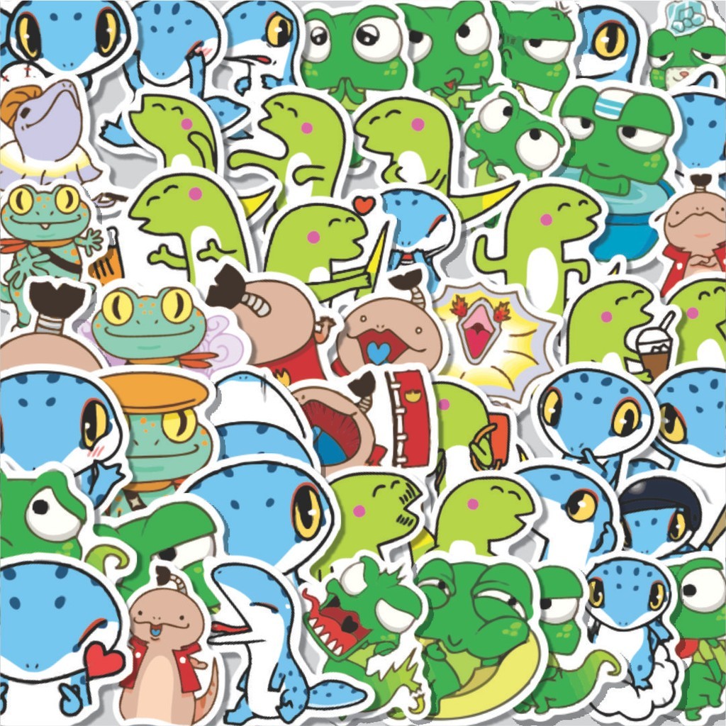 

Stiker Cutting Pack Stiker Hewan Kadal Isi 100Pcs Series Aesthetic Lucu Keren Untuk Koper Bahan Vynil