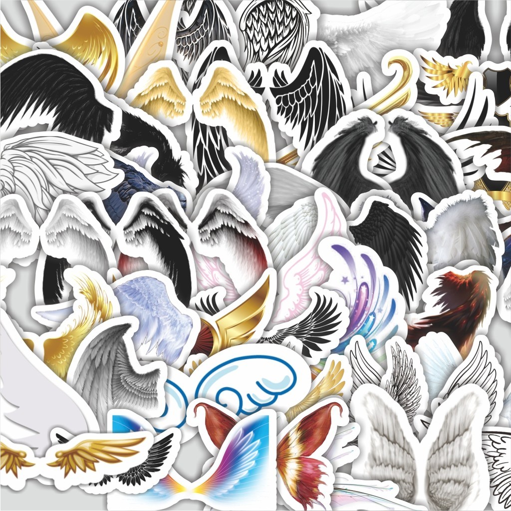 

Stiker Cutting Pack Stiker Motif Sayap [Angel/Sayap malaikat, Demon/Iblis, Butterfly/Kupu kupu, Fantasy Wings]"Isi 100Pcs Series Aesthetic Lucu Keren Untuk Koper Bahan Vynil