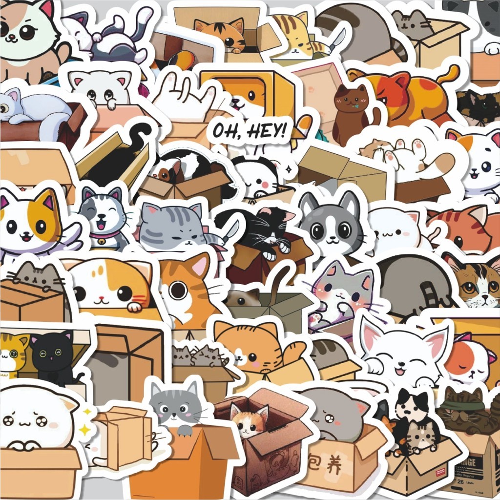 

Stiker Cutting Pack Stiker Cat/Kucing Kawaii V2 Isi 100Pcs Series Aesthetic Lucu Keren Untuk Koper Bahan Vynil