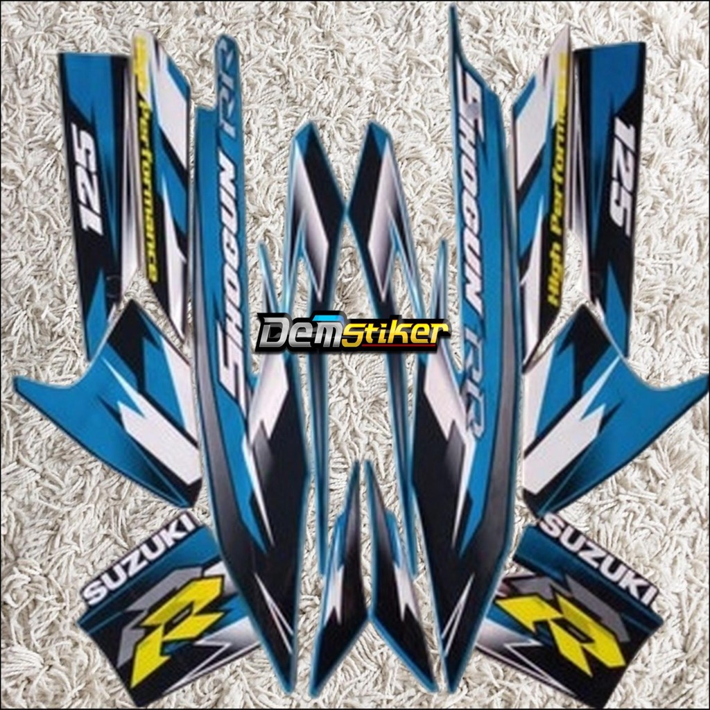striping suzuki shogun rr 125 2008 hitam biru body standar berkualitas terbaik