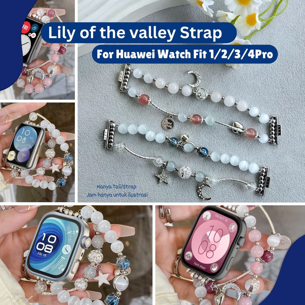Lily of the Valley Strap For Huawei Fit 1 Huawei Fit 2  Huawei Fit 3 Huawei Fit 4  Huawei Fit 4 Pro