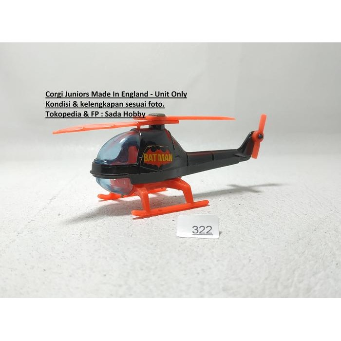 IP3... 1976 Vintage Corgi Junior Batman Batcopter Helicopter Unit Only 2ND